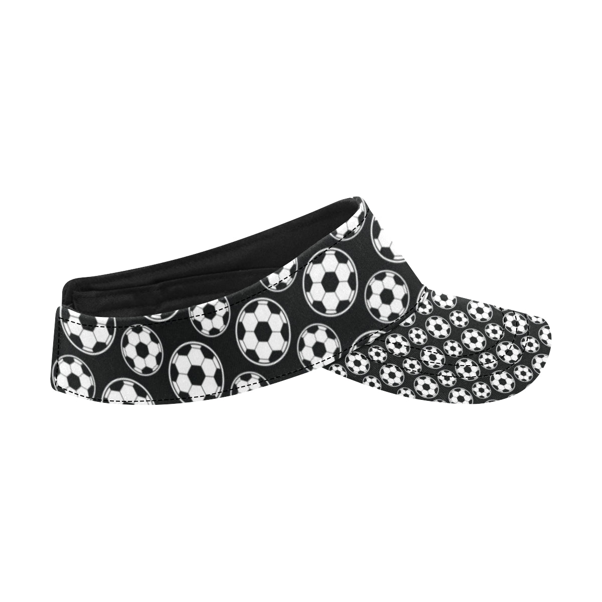 Soccer Ball Black Print Pattern Unisex Sun Visor