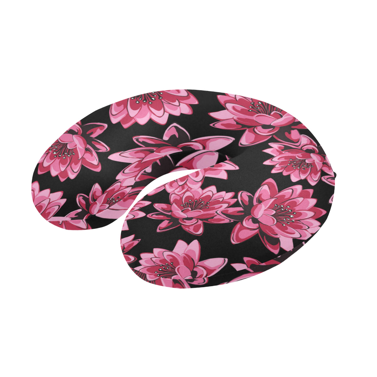 Lotus Pattern Print Design 03 U-Shaped Travel Neck Pillow