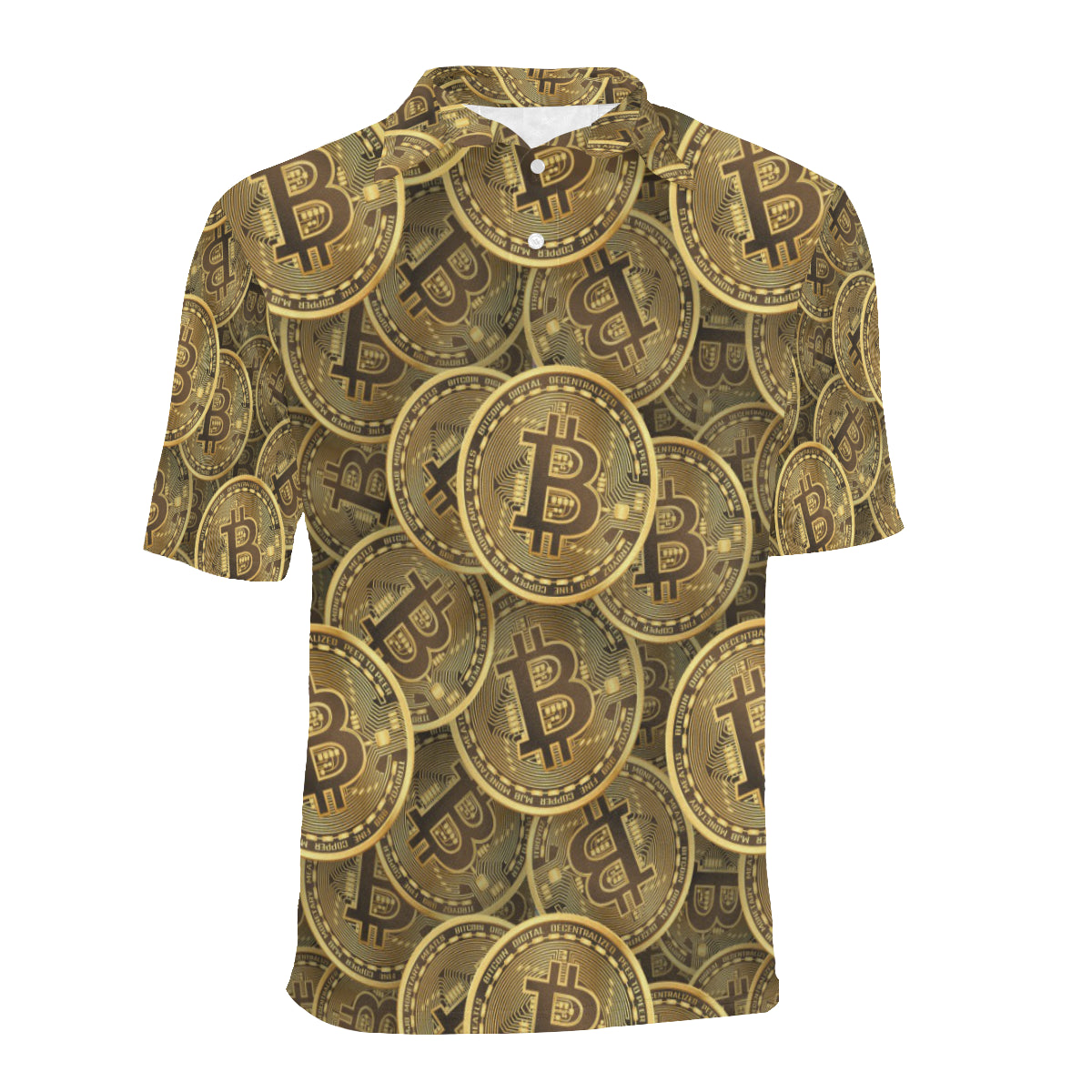 Bitcoin Pattern Print Design DO01 Men Polo Shirt