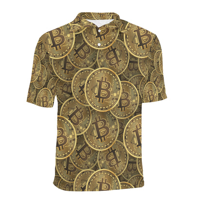 Bitcoin Pattern Print Design DO01 Men Polo Shirt