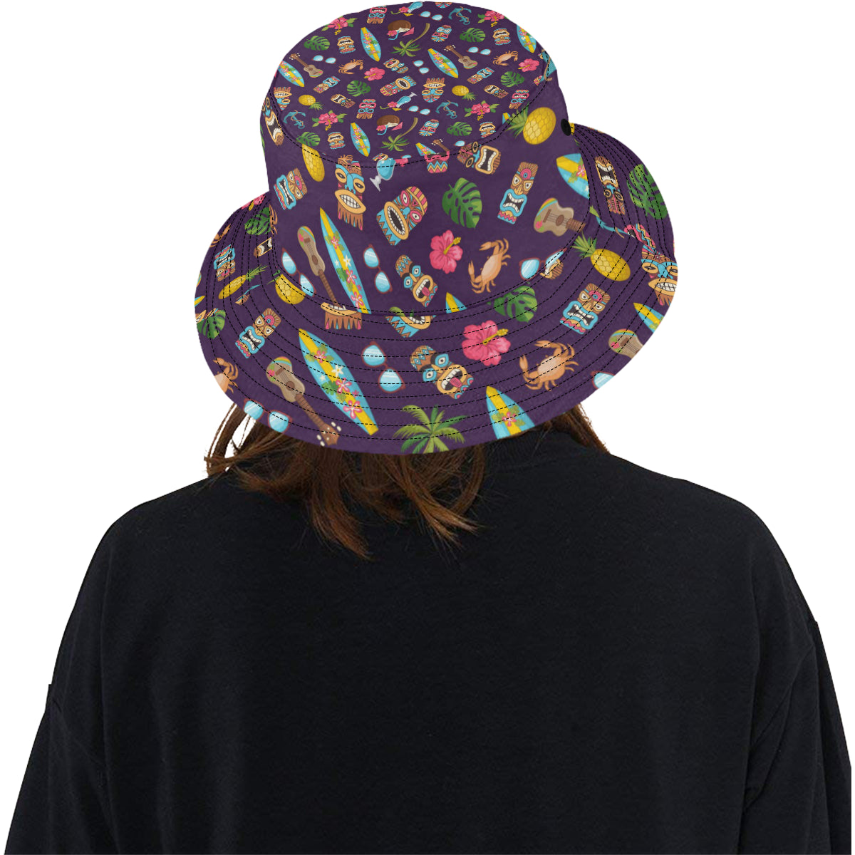 Hawaiian Themed Pattern Print Design H024 Unisex Bucket Hat