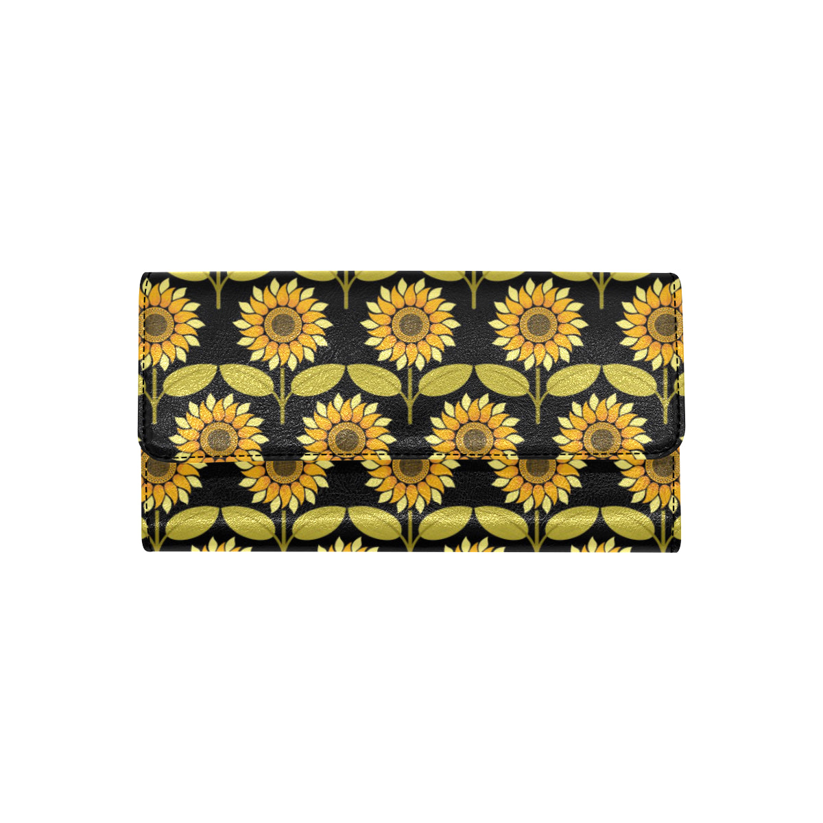 Sunflower Pattern Print Design SF015 Women's Trifold Wallet
