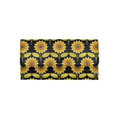 Sunflower Pattern Print Design SF015 Women's Trifold Wallet