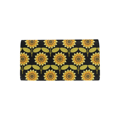Sunflower Pattern Print Design SF015 Women's Trifold Wallet