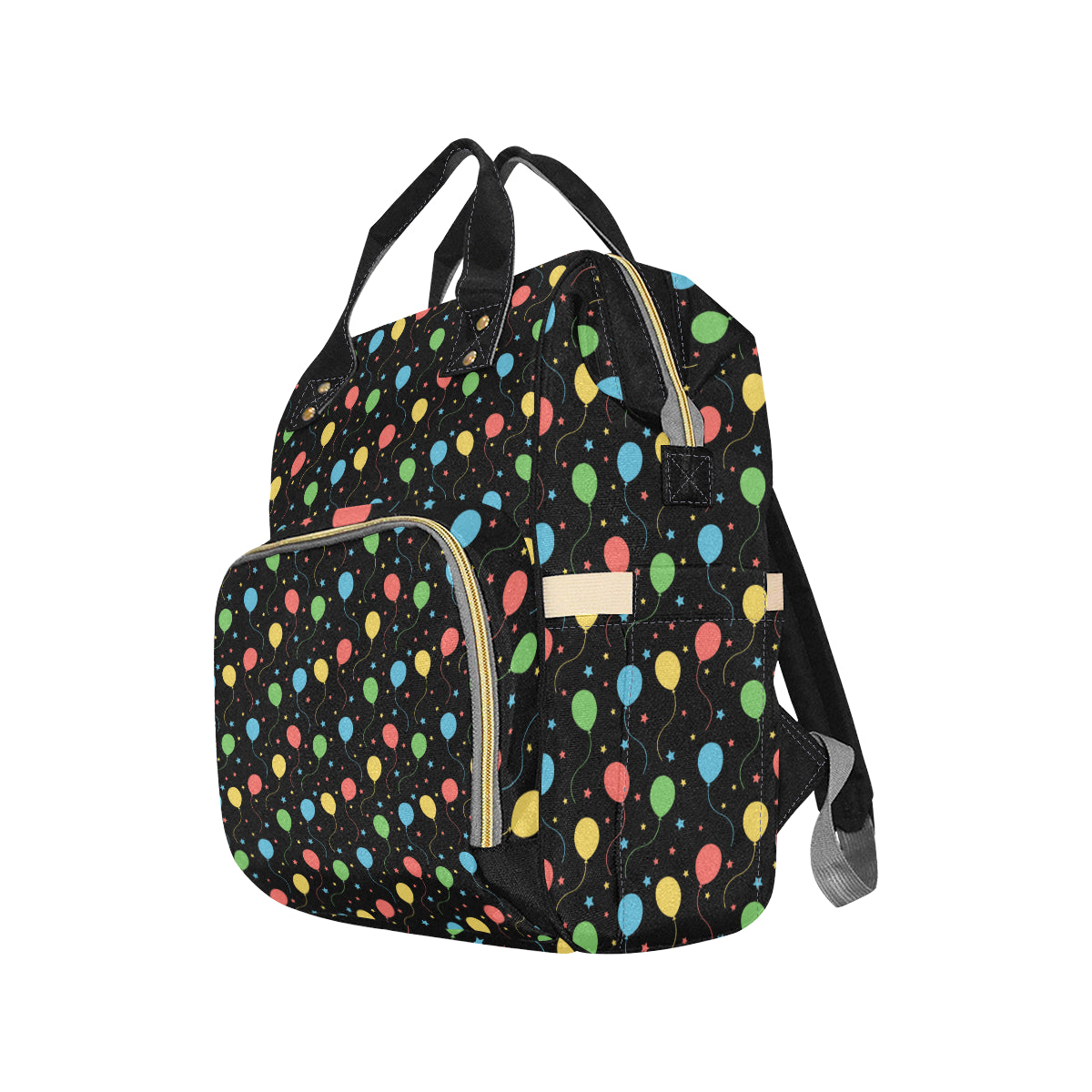 Ballon Colorful Pattern Print Design 04 Diaper Bag Backpack