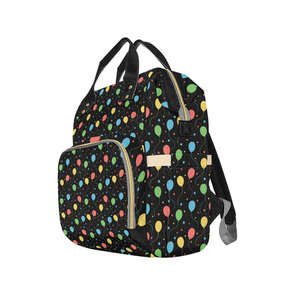 Ballon Colorful Pattern Print Design 04 Diaper Bag Backpack