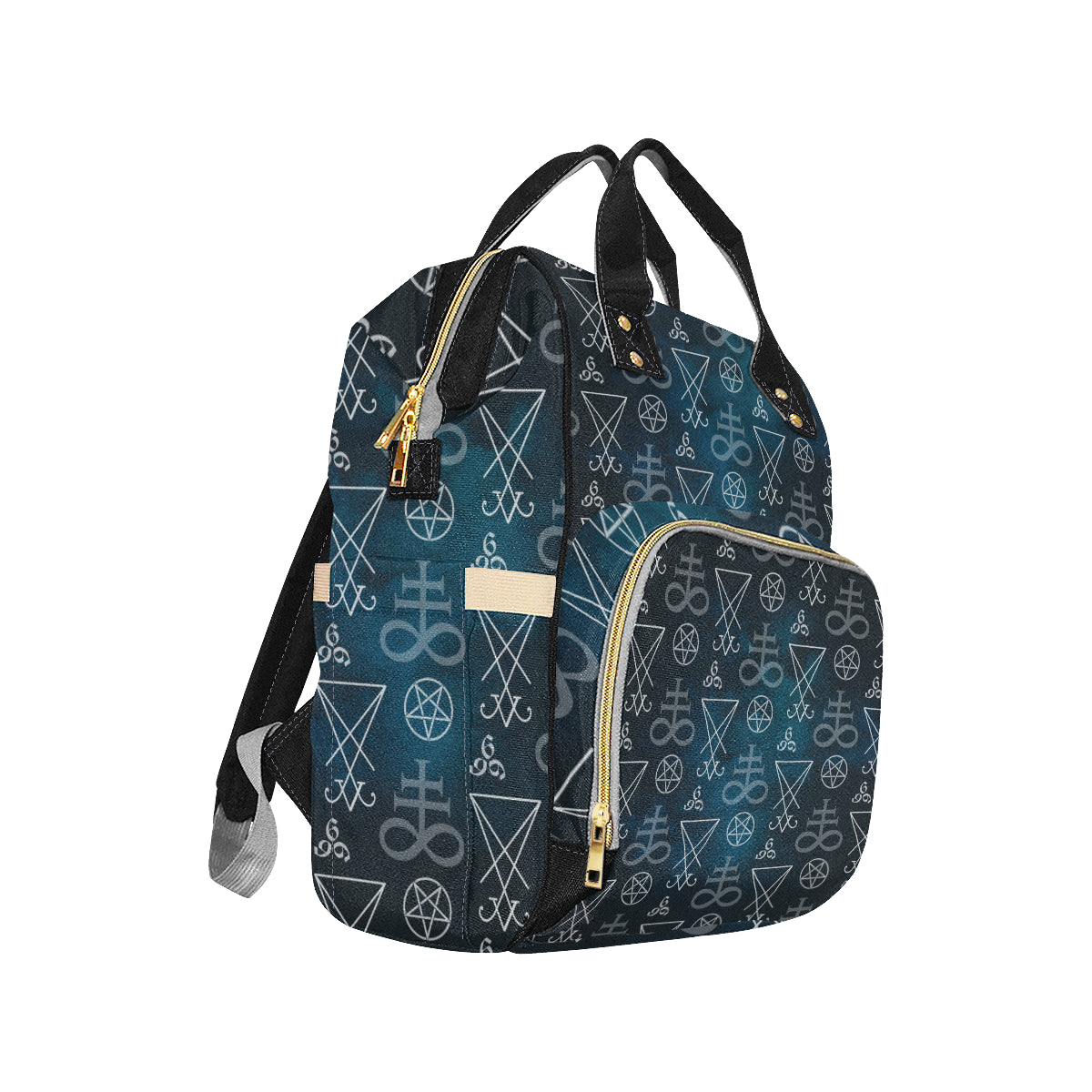 Pentagram Pattern Print Design A03 Diaper Bag Backpack