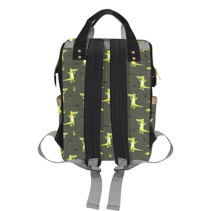 Alligator Pattern Print Design 05 Diaper Bag Backpack