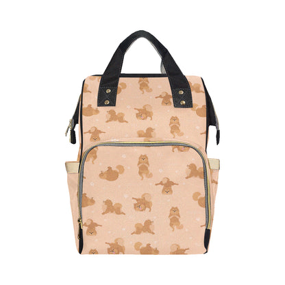 Pomeranians Pattern Print Design A06 Diaper Bag Backpack