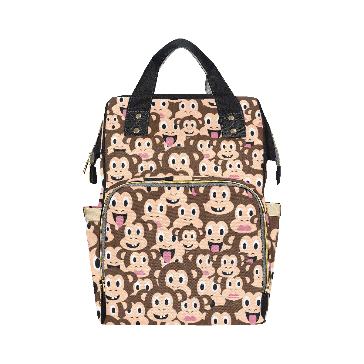 Emoji Monkey Print Pattern Diaper Bag Backpack