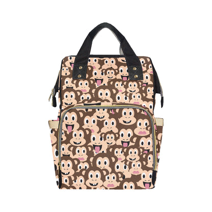 Emoji Monkey Print Pattern Diaper Bag Backpack