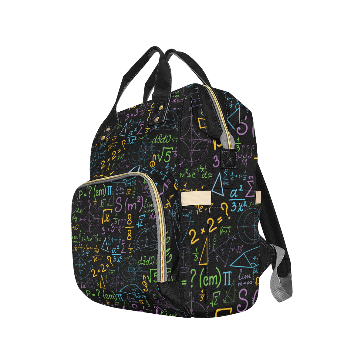 Math Pattern Print Design 03 Diaper Bag Backpack
