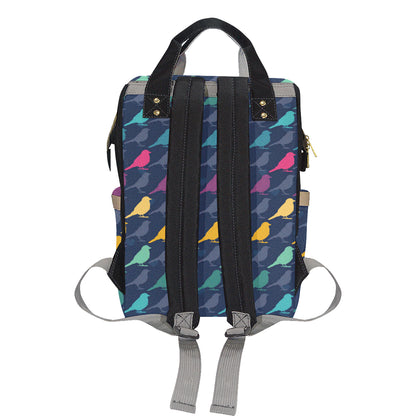 Birds Pattern Print Design 01 Diaper Bag Backpack