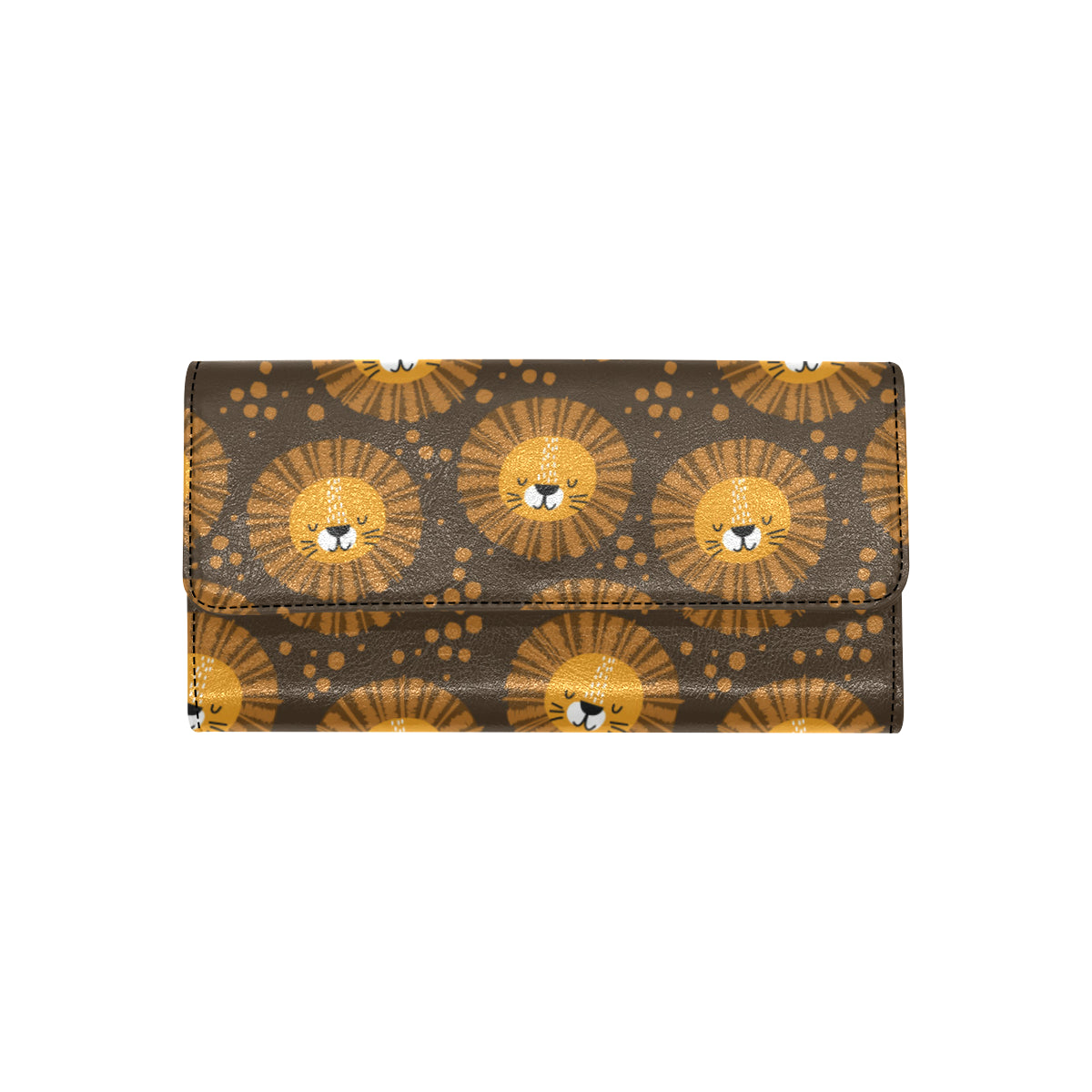 Lion Cartoon Pattern Print Design 01 Women's Trifold Wallet
