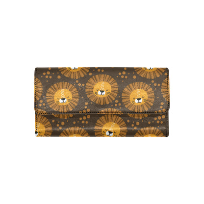 Lion Cartoon Pattern Print Design 01 Women's Trifold Wallet