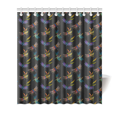 Dragonfly Colorful Realistic Print Shower Curtain