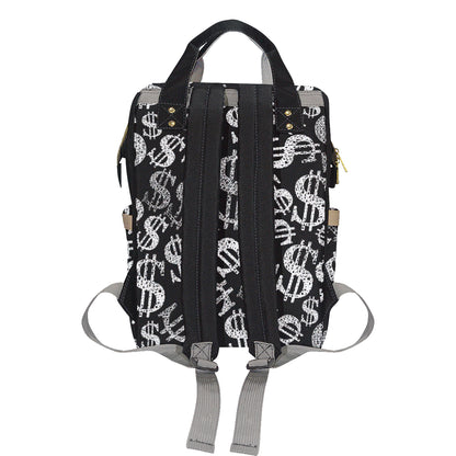 Money Pattern Print Design 02 Diaper Bag Backpack