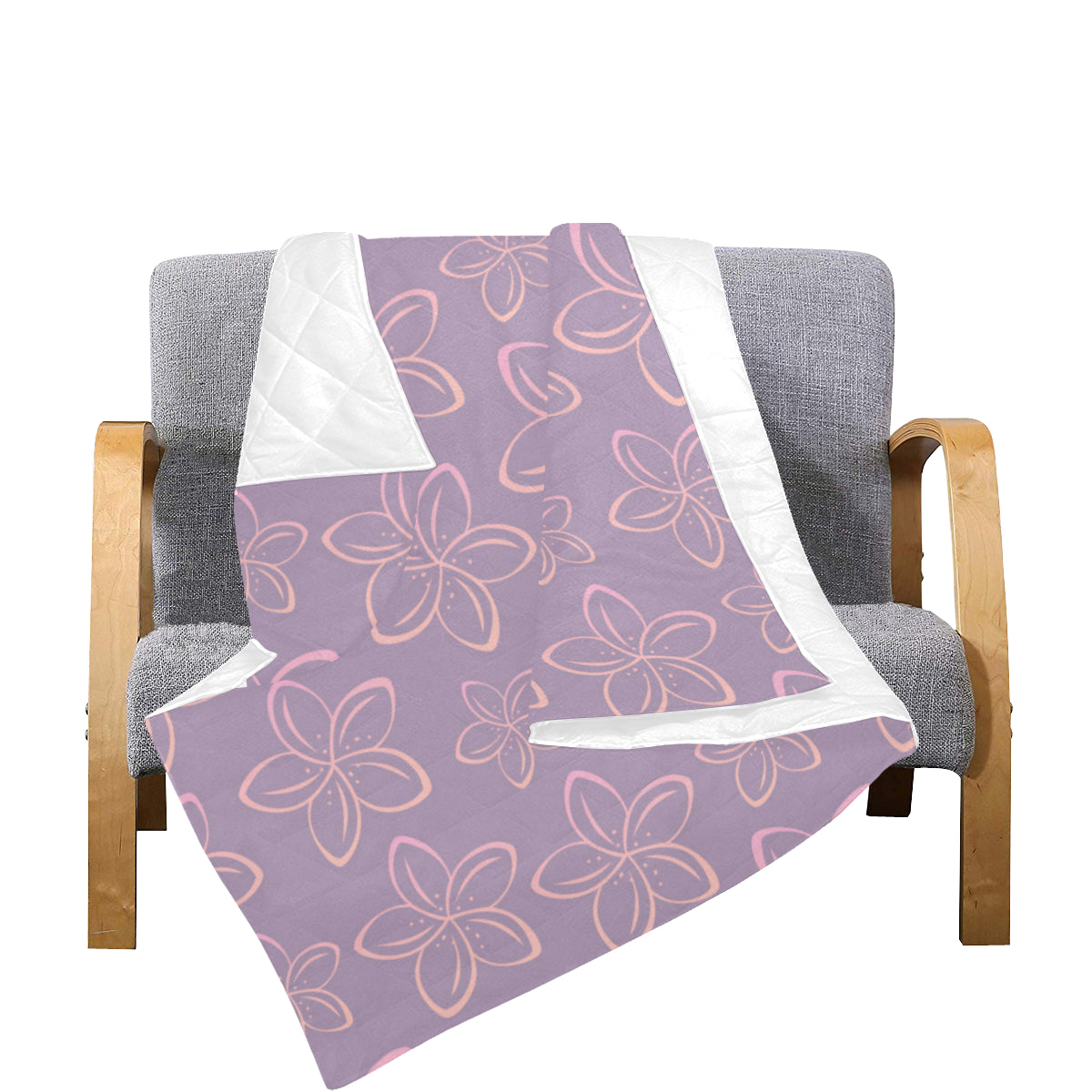 Plumeria Pattern Print Design A01 Premium Quilt