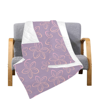 Plumeria Pattern Print Design A01 Premium Quilt