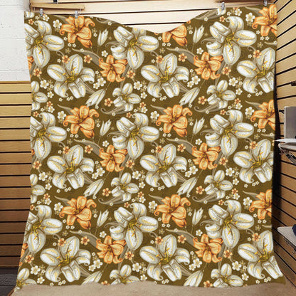 Lily Pattern Print Design 01 Premium Quilt