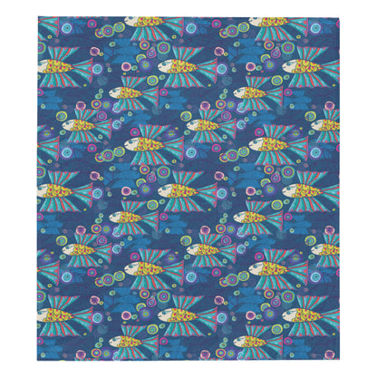 Flying Fish Pattern Print Design 01 Premium Quilt