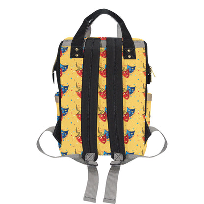 Acting Mask Pattern Print Design 02 Diaper Bag Backpack