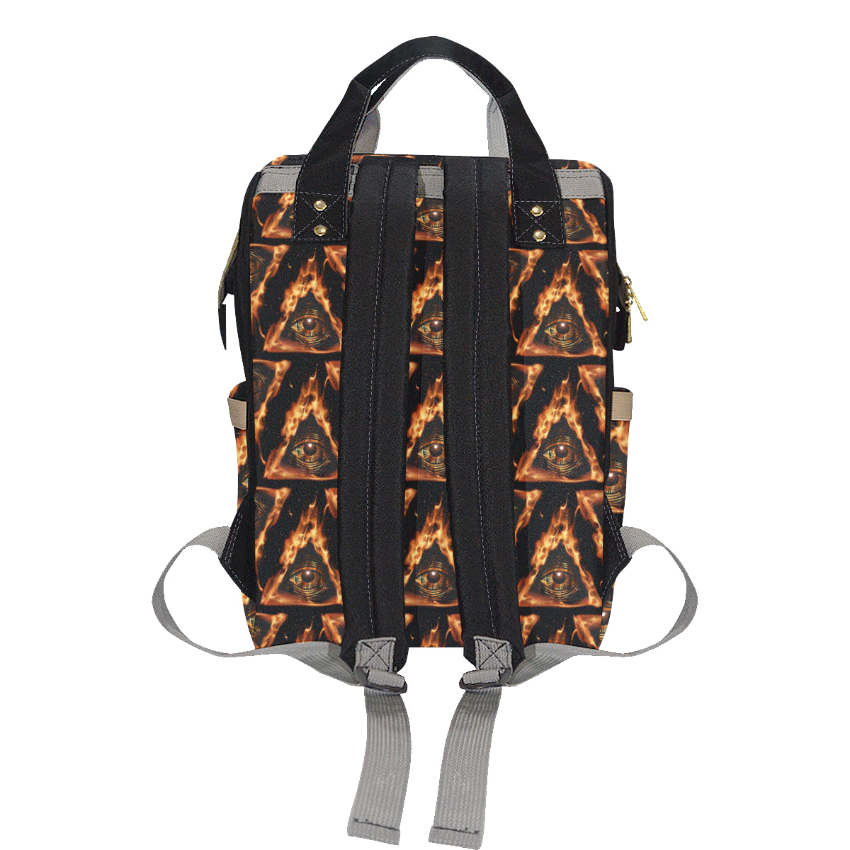 Eye of Horus in Flame Print Diaper Bag Backpack