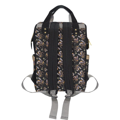 Bee Pattern Print Design 04 Diaper Bag Backpack