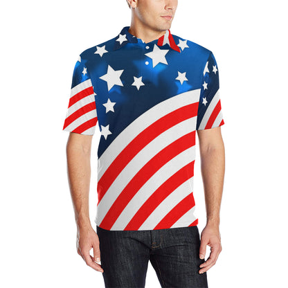 American flag Style Men Polo Shirt