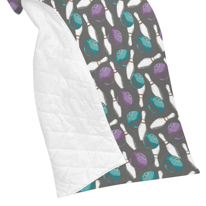 Bowling Pattern Print Design 03 Premium Quilt