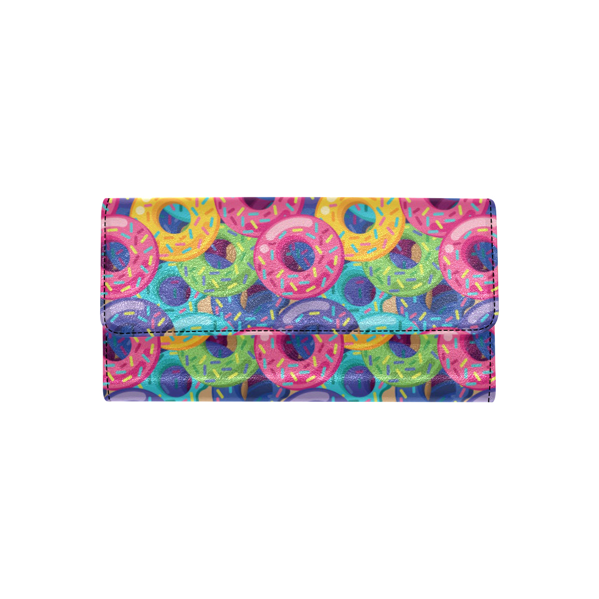 Donut Pattern Print Design DN010 Women's Trifold Wallet