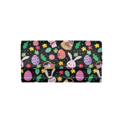 Easter Eggs Pattern Print Design RB05 Women's Trifold Wallet