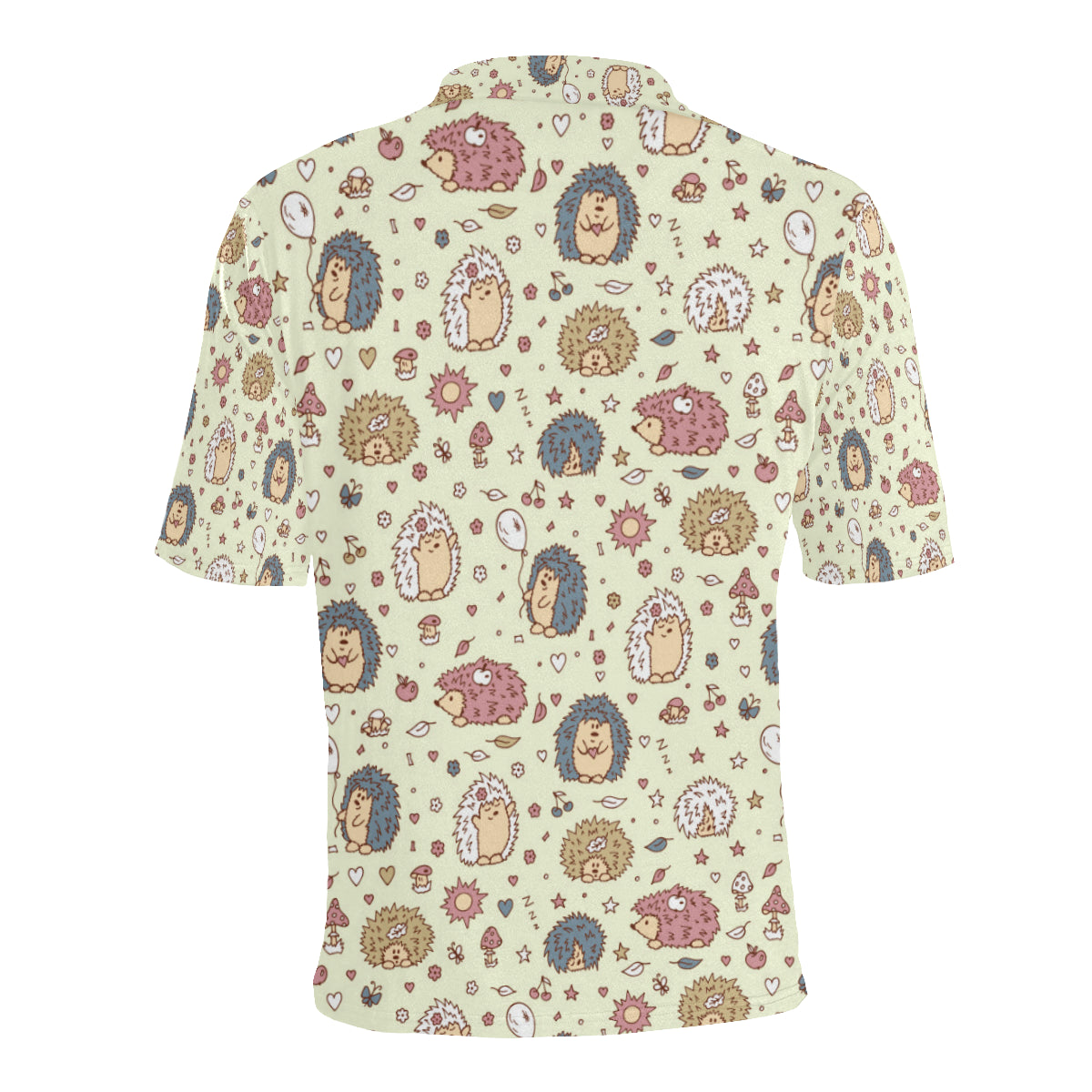 Hedgehog Cute Pattern Print Design 01 Men Polo Shirt