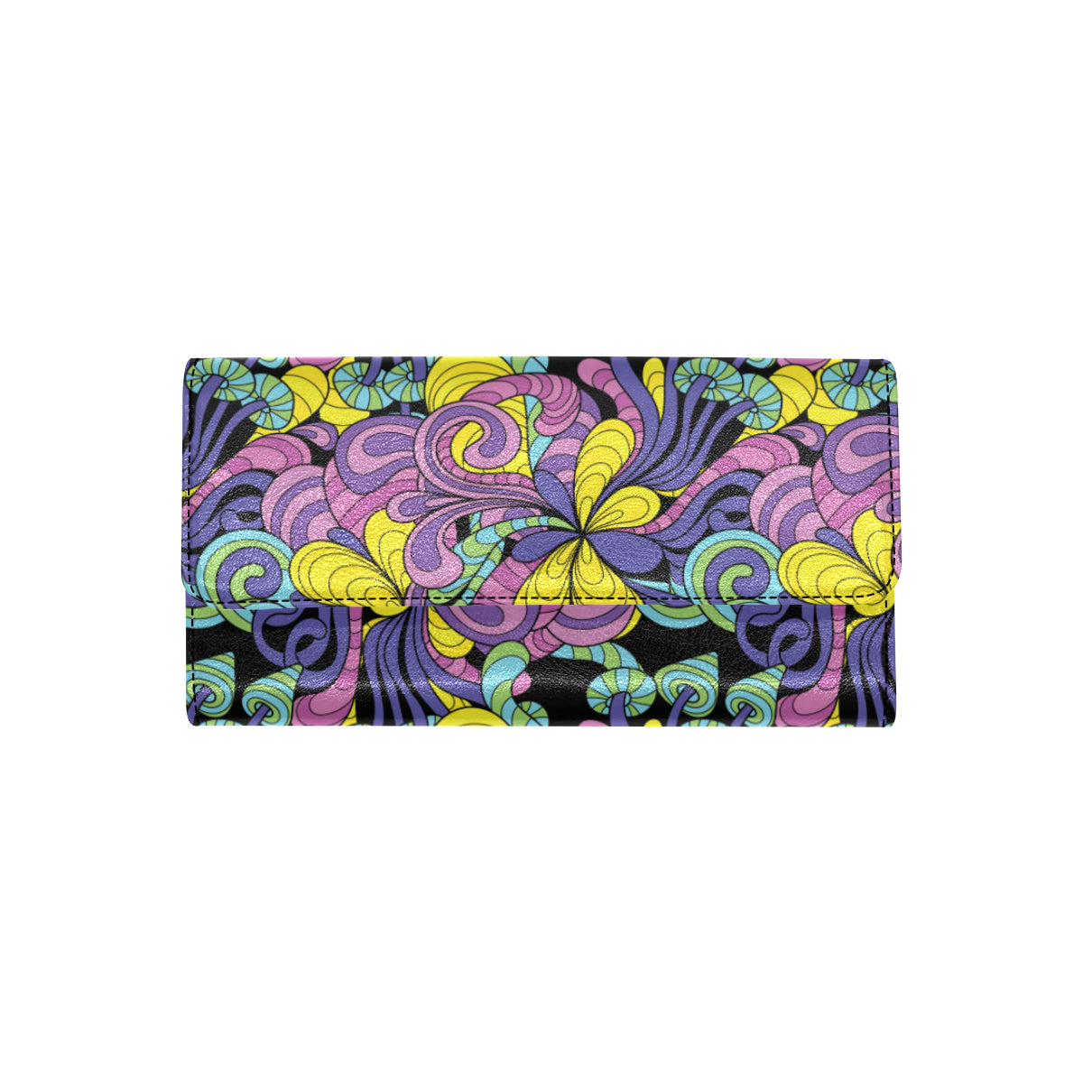 Psychedelic Pattern Print Design A04 Women's Trifold Wallet