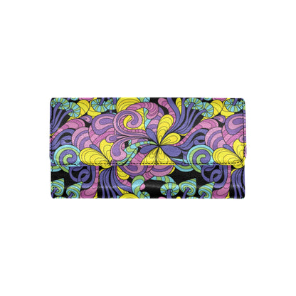 Psychedelic Pattern Print Design A04 Women's Trifold Wallet