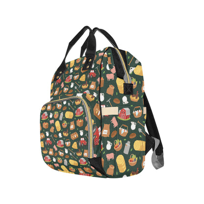 Agricultural Farm Print Design 02 Diaper Bag Backpack