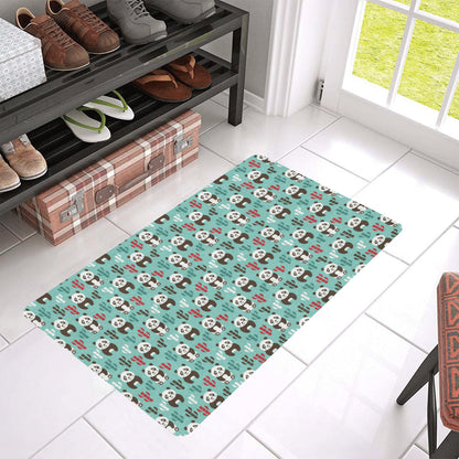 Panda Bear Cute Themed Print Rubber Doormat
