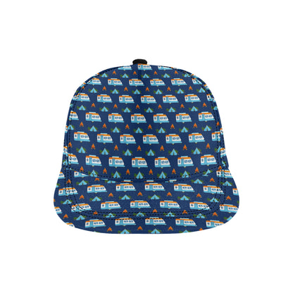 Camper Pattern Camping Themed No 3 Print Snapback Cap