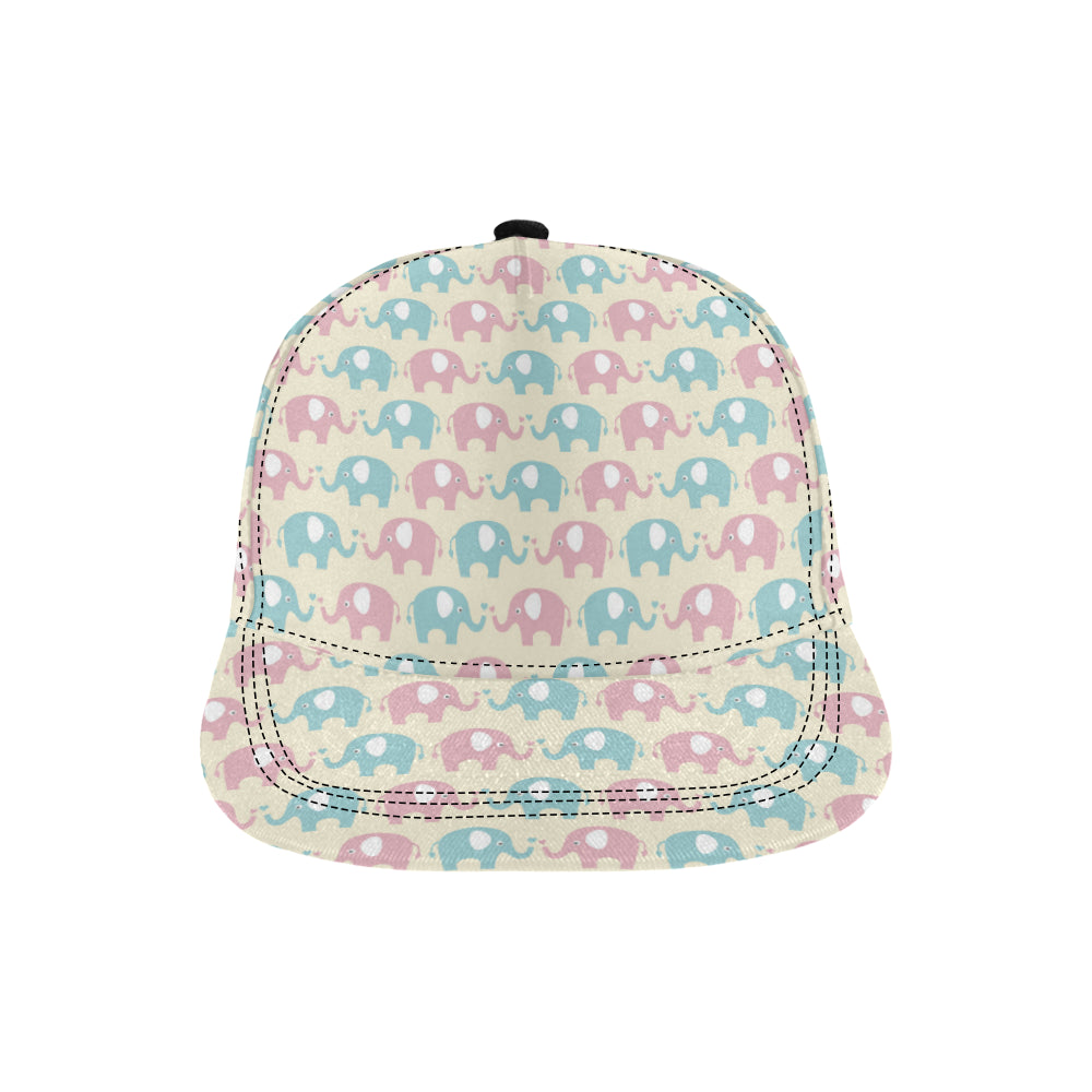 Elephant Baby Pastel Print Pattern Snapback Cap