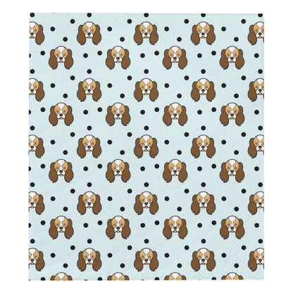 Cavalier King Charles Spaniels Pattern Print 02 Premium Quilt