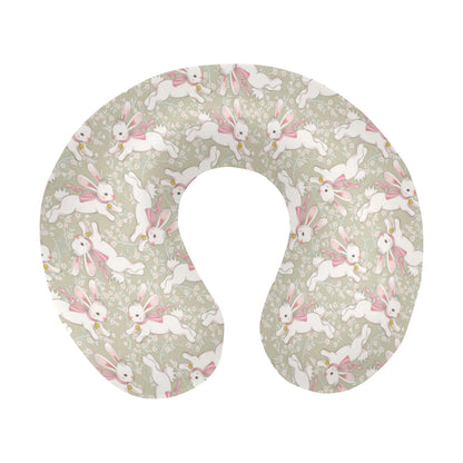 Bunny Pattern Print Design 06 U-Shaped Travel Neck Pillow