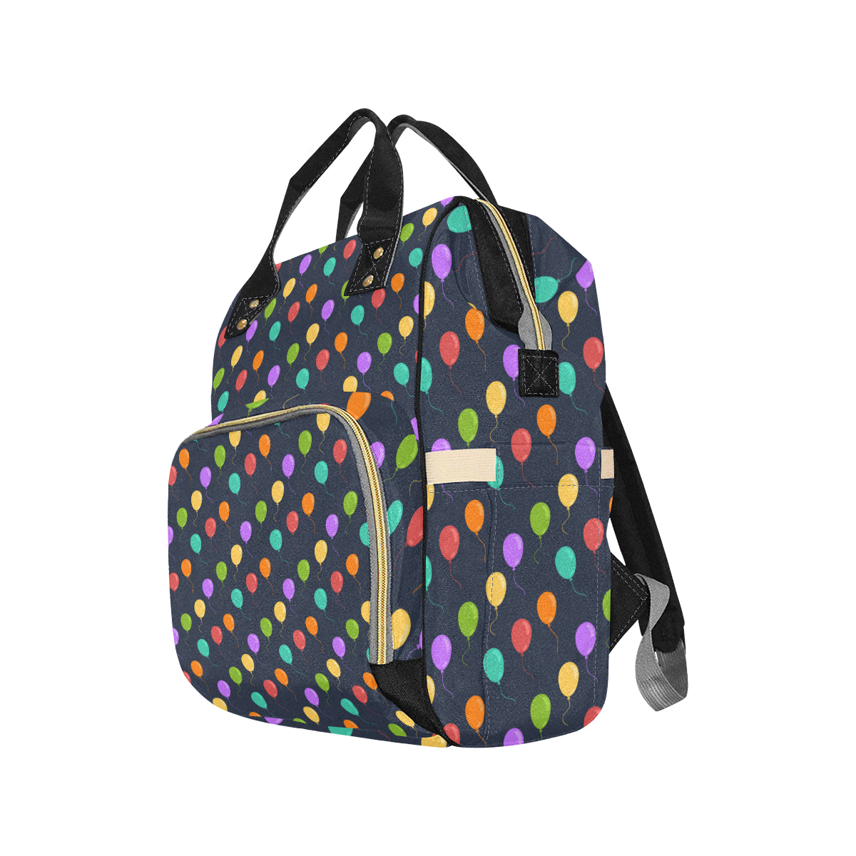Ballon Colorful Pattern Print Design 03 Diaper Bag Backpack