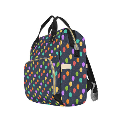 Ballon Colorful Pattern Print Design 03 Diaper Bag Backpack