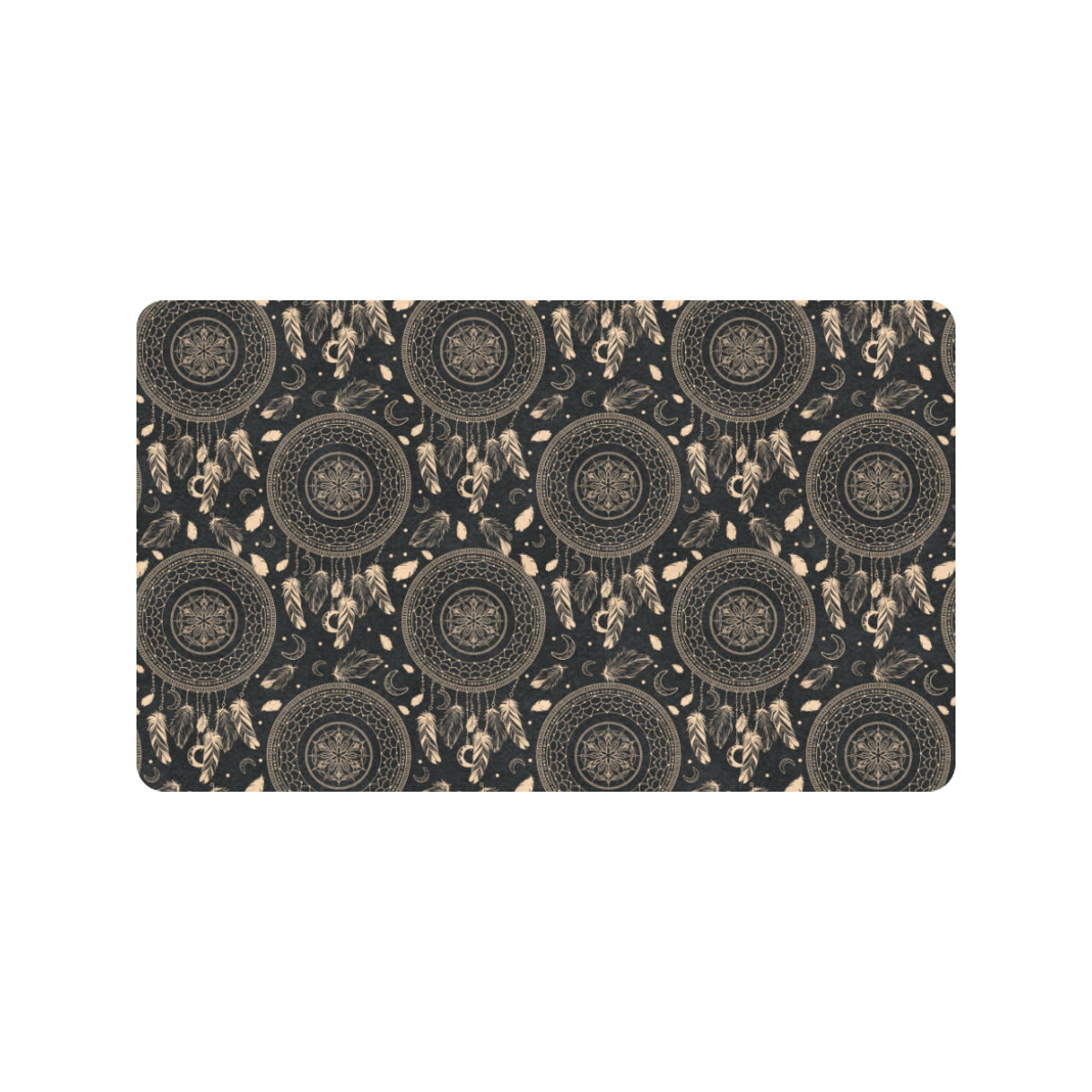 Dream Catcher Mandala Boho Moon Rubber Doormat