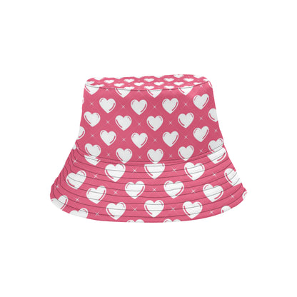 Heart Pattern Print Design HE07 Unisex Bucket Hat