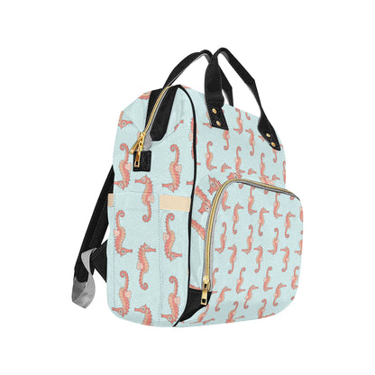 SeaHorse Pattern Print Design 01 Diaper Bag Backpack