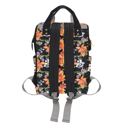 Tropical Flower Pattern Print Design TF02 Diaper Bag Backpack
