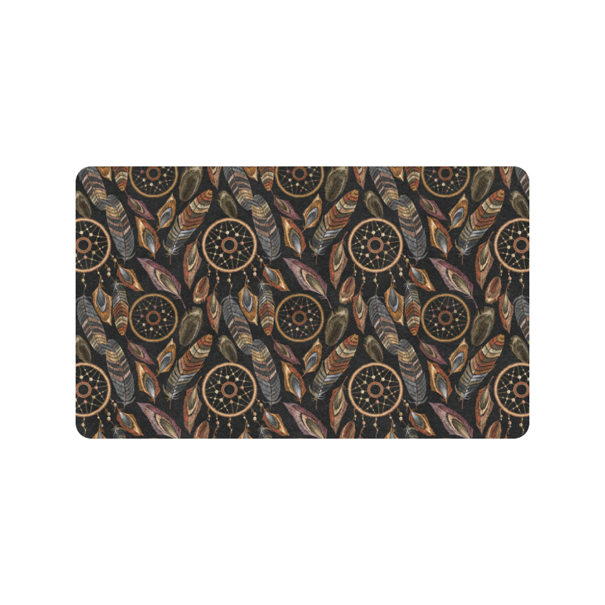 Dream catcher embroidered style Rubber Doormat