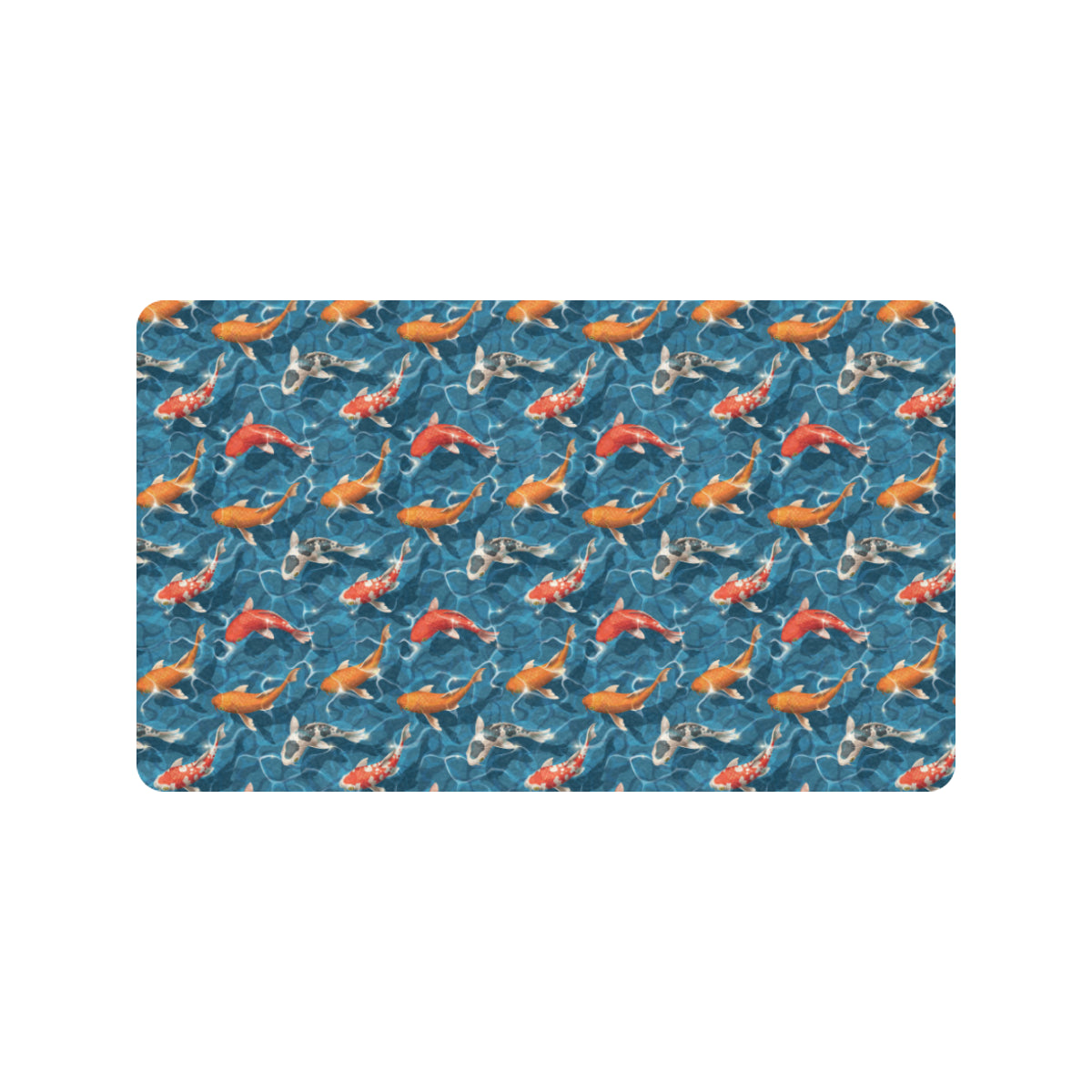 Koi Carp Water Design Themed Print Rubber Doormat