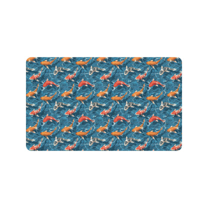 Koi Carp Water Design Themed Print Rubber Doormat